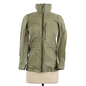 Madewell Fleet Jacket Women S Olive Green Military Utility Cargo Cotton FullZip